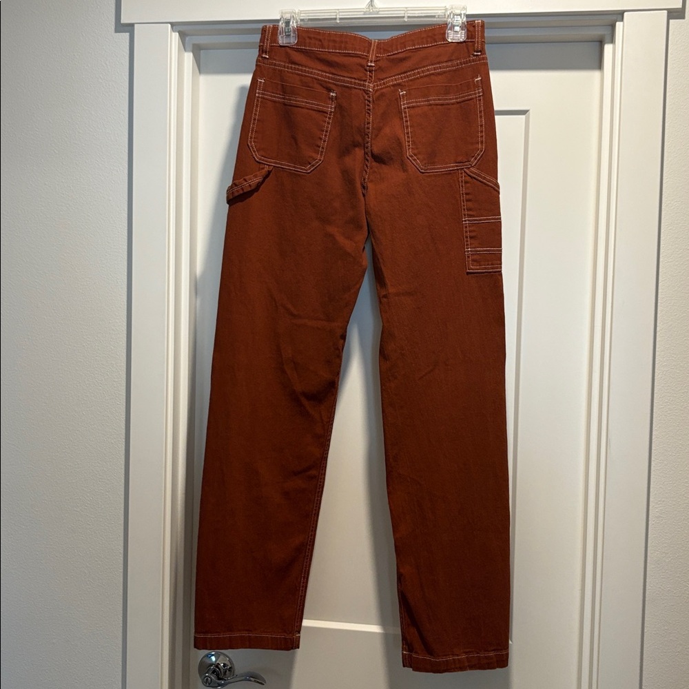 EUC [Hot Kiss] Cargo Straight Leg Stretch Rust Orange/Brown Pants Juniors Sz 9 - Picture 6 of 9